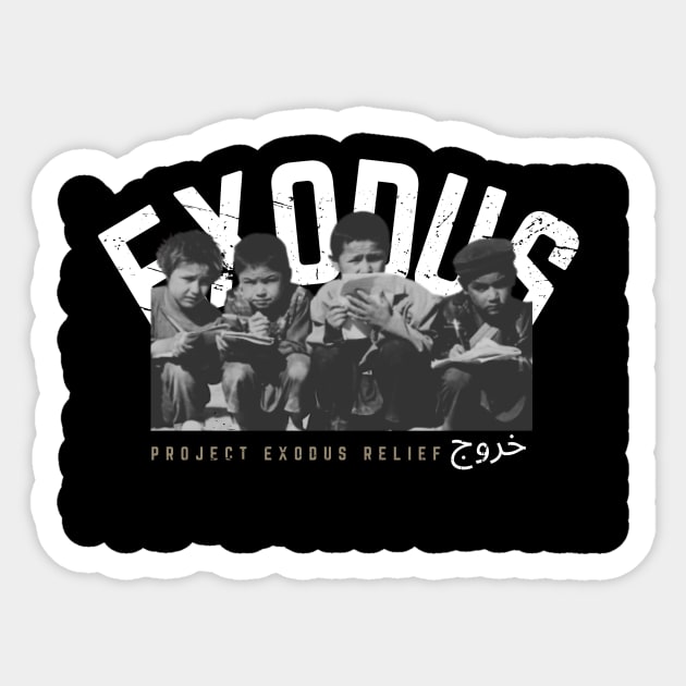 Exodus Afghan children (dark background) Sticker by Pro Exodus Relief 